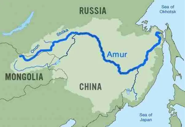 heilongjiang river map of china