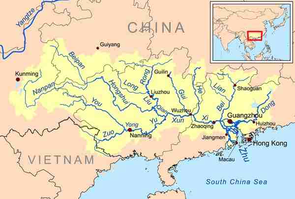 Pearl River map of china
